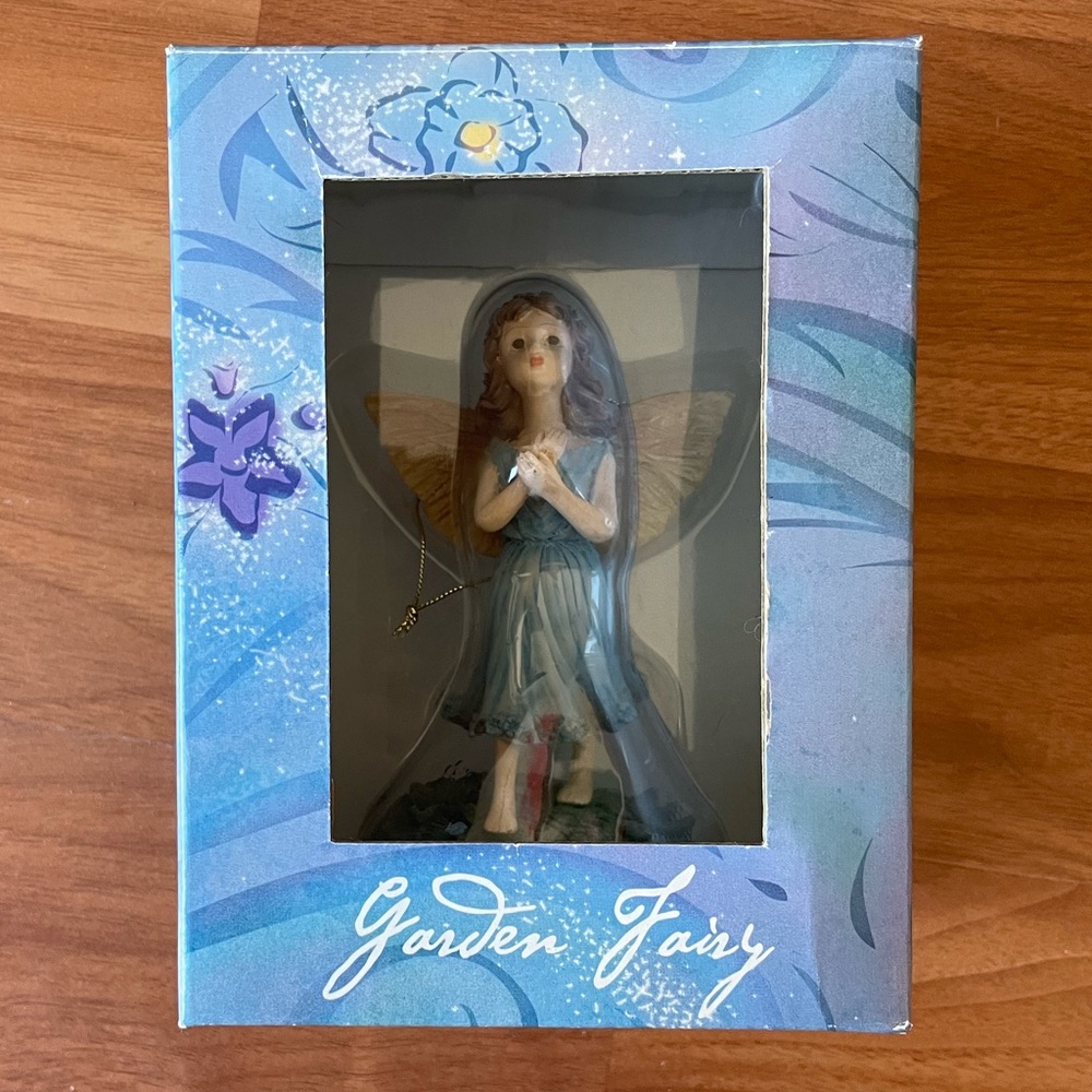 Garden Fairy Figurine in Blue Dress
